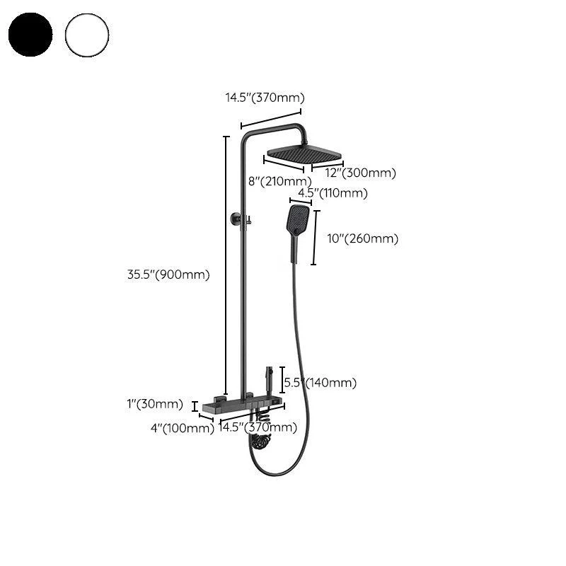 Modern Shower Trim Brass Thermostatic Wall Mounted Shower Head Combo -Bathlova