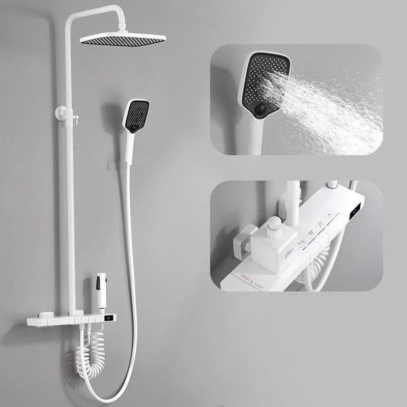 Modern Shower Trim Brass Thermostatic Wall Mounted Shower Head Combo -Bathlova