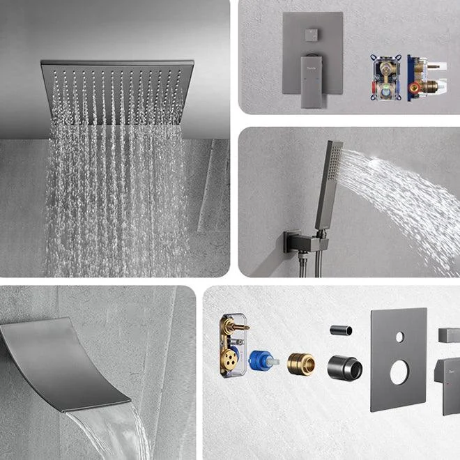 Modern Shower Trim Brass Valve Included Ceiling Mounted Shower System -Bathlova