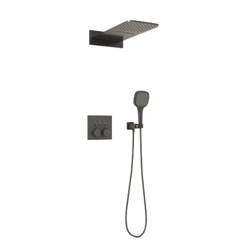 Modern Shower Trim Brass Wall Mounted Temperature Control Shower Combo -Bathlova