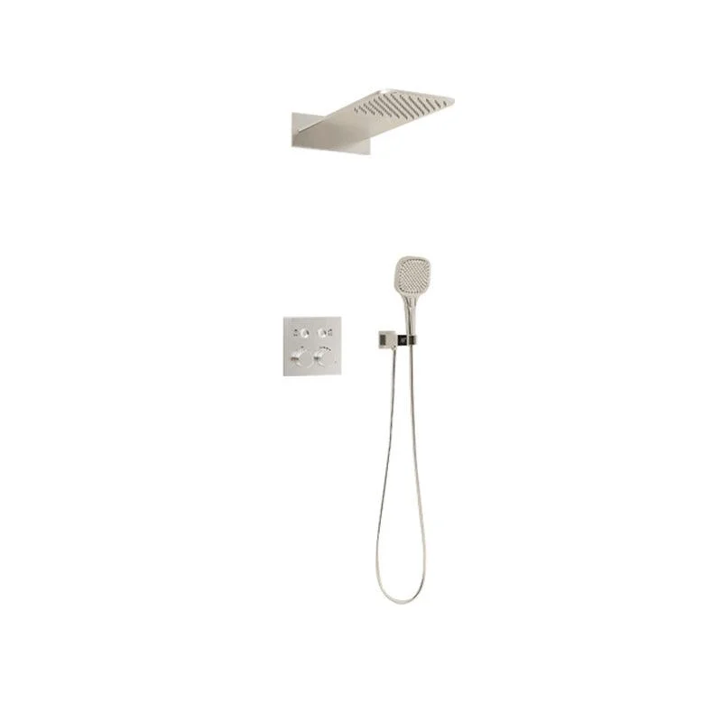 Modern Shower Trim Brass Wall Mounted Temperature Control Shower Combo -Bathlova