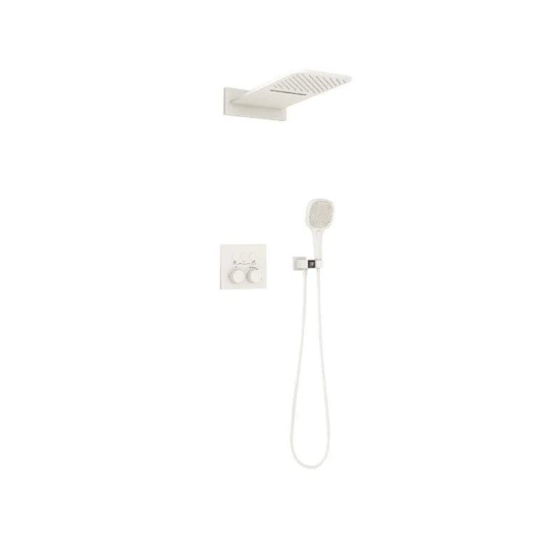 Modern Shower Trim Brass Wall Mounted Temperature Control Shower Combo -Bathlova