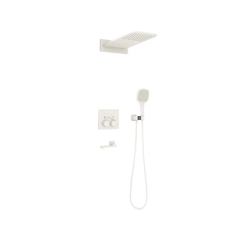 Modern Shower Trim Brass Wall Mounted Temperature Control Shower Combo -Bathlova