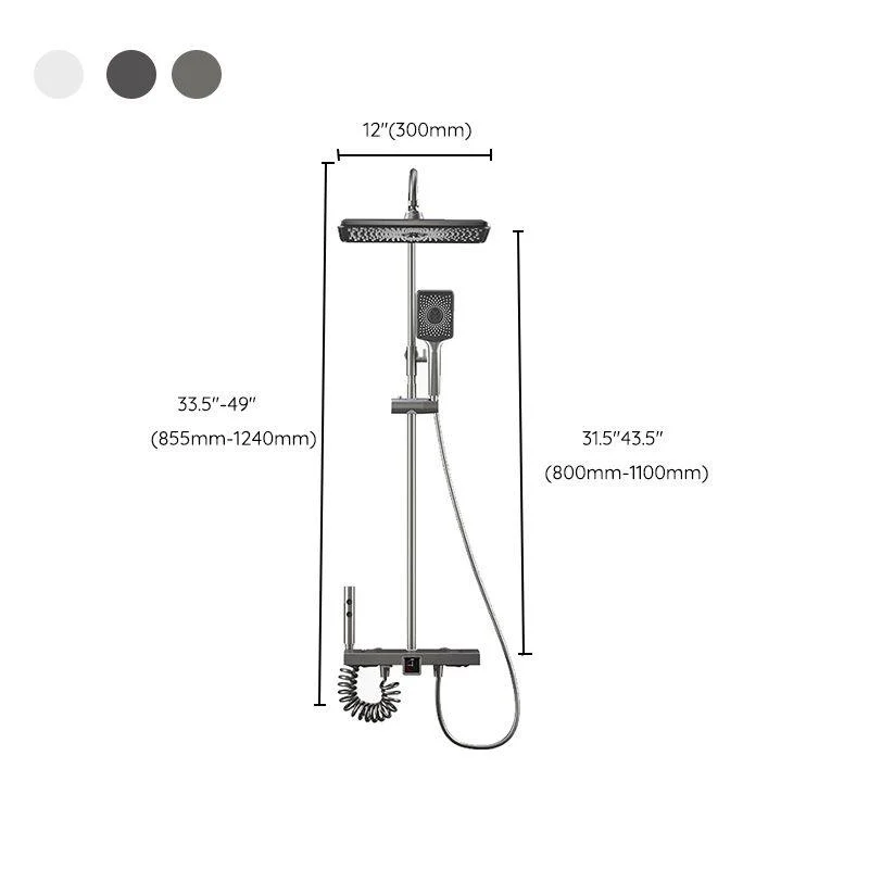 Modern Shower Trim Pure Color Slide Bar Included Shower Combo -Bathlova