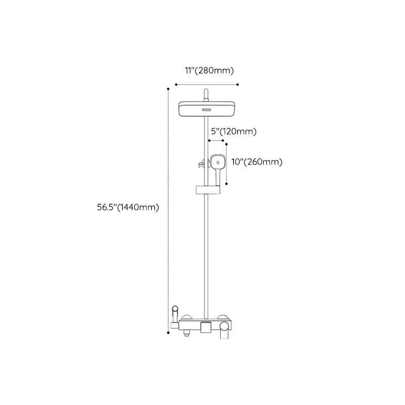 Modern Shower Trim Push Button Dual Shower Head Wall Mounted Shower Combo -Bathlova