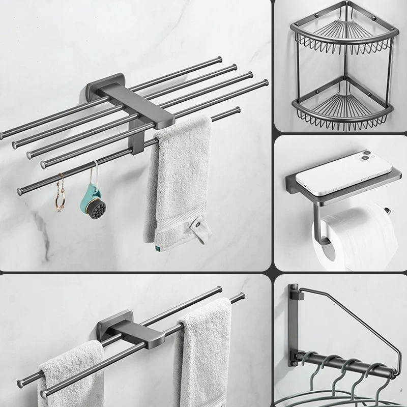 Modern Silver Bathroom Accessory As Individual Or As a Set with Towel Bar -Bathlova