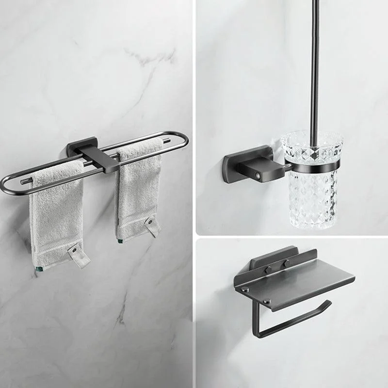 Modern Silver Bathroom Accessory As Individual Or As a Set with Towel Bar -Bathlova