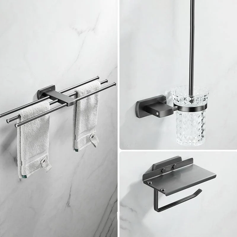 Modern Silver Bathroom Accessory As Individual Or As a Set with Towel Bar -Bathlova