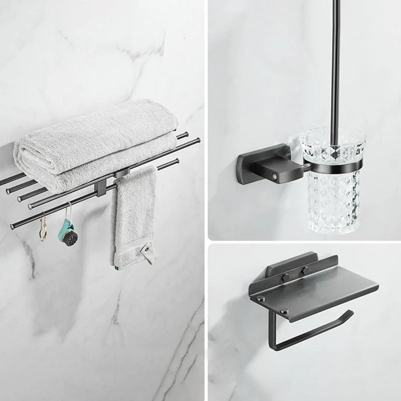 Modern Silver Bathroom Accessory As Individual Or As a Set with Towel Bar -Bathlova