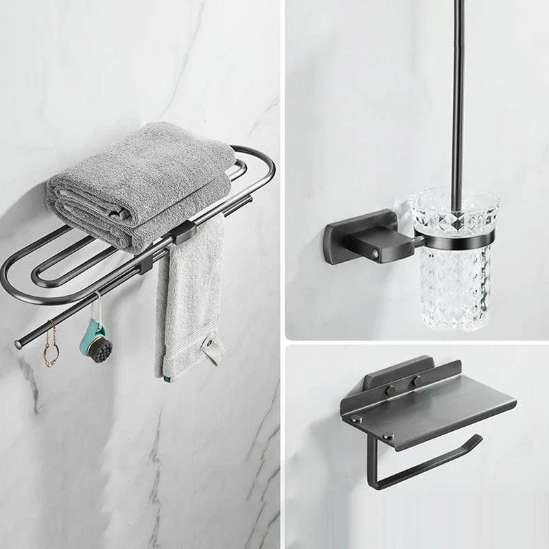 Modern Silver Bathroom Accessory As Individual Or As a Set with Towel Bar -Bathlova