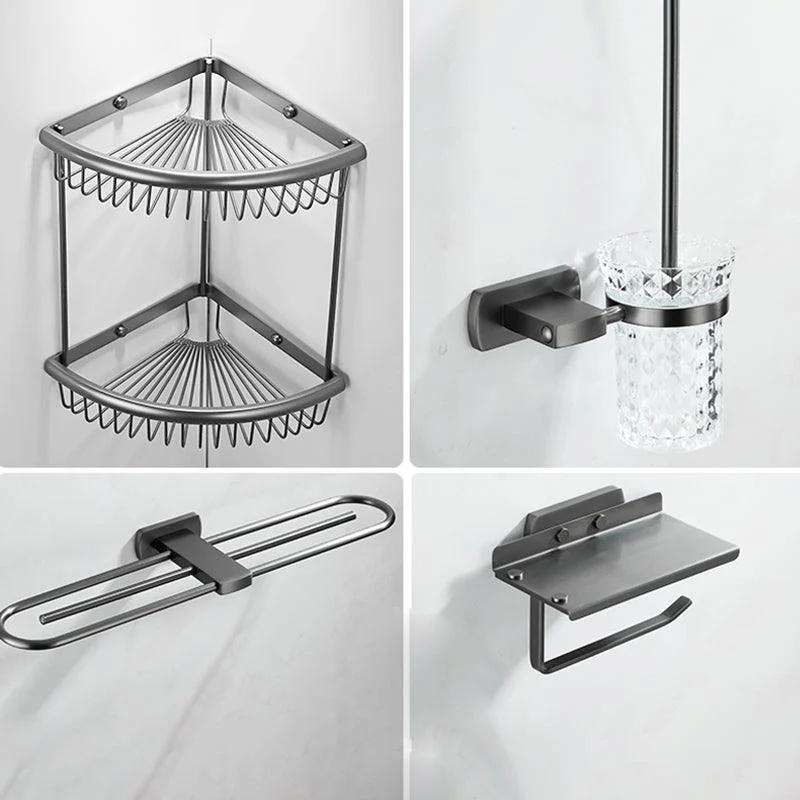 Modern Silver Bathroom Accessory As Individual Or As a Set with Towel Bar -Bathlova