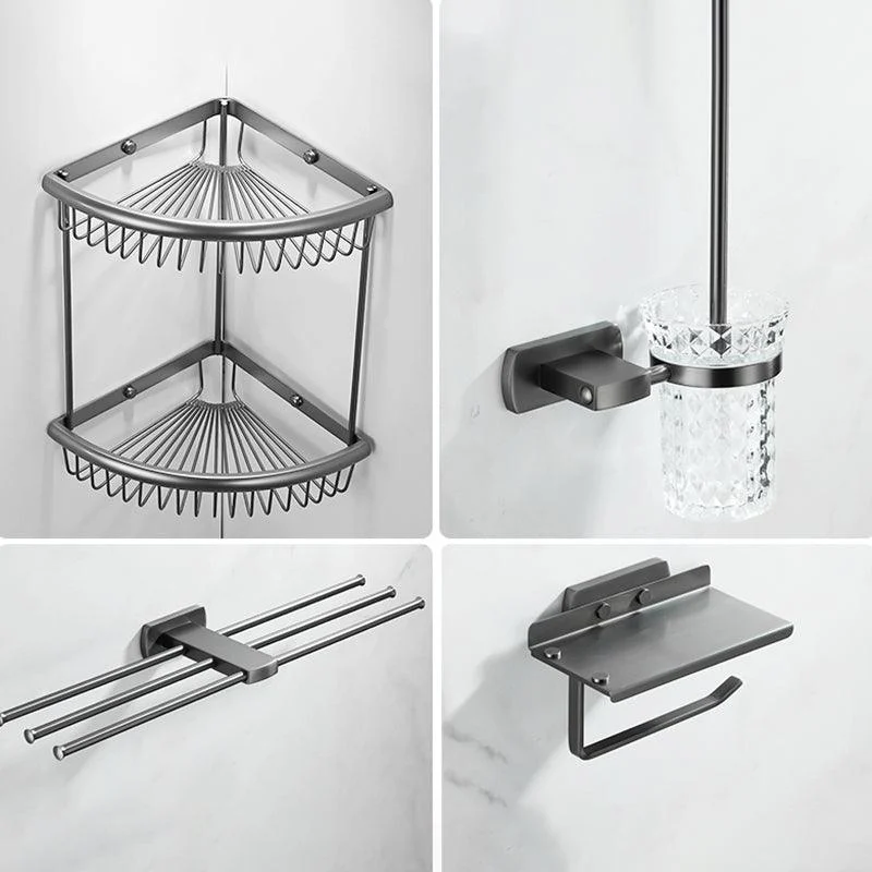 Modern Silver Bathroom Accessory As Individual Or As a Set with Towel Bar -Bathlova