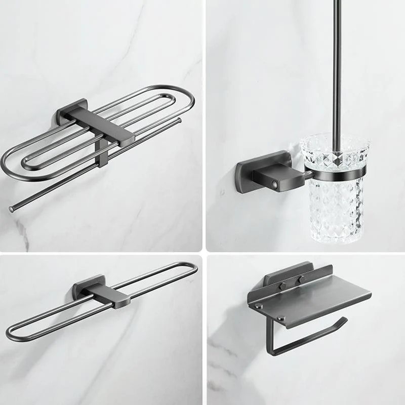 Modern Silver Bathroom Accessory As Individual Or As a Set with Towel Bar -Bathlova