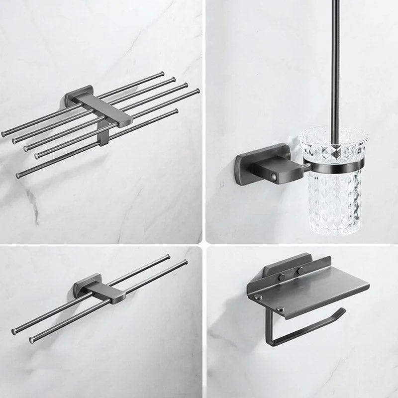 Modern Silver Bathroom Accessory As Individual Or As a Set with Towel Bar -Bathlova