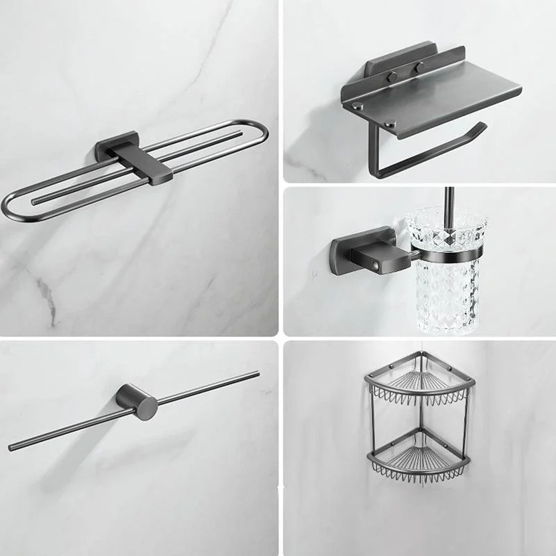 Modern Silver Bathroom Accessory As Individual Or As a Set with Towel Bar -Bathlova