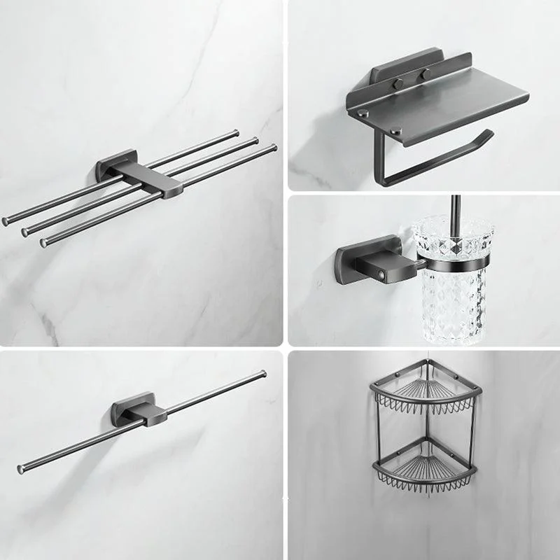 Modern Silver Bathroom Accessory As Individual Or As a Set with Towel Bar -Bathlova