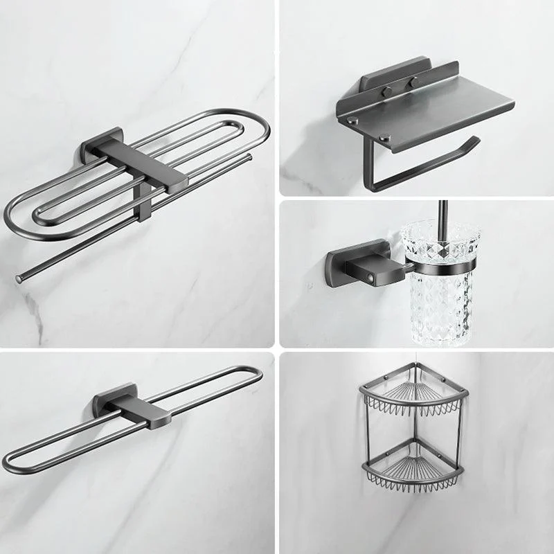 Modern Silver Bathroom Accessory As Individual Or As a Set with Towel Bar -Bathlova