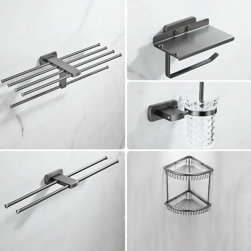 Modern Silver Bathroom Accessory As Individual Or As a Set with Towel Bar -Bathlova