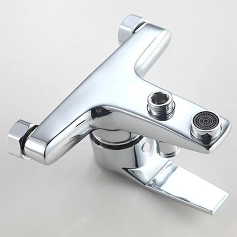 Modern Silver Tap Copper with 1-Handles 2-Hole Bathroom Tap -Bathlova