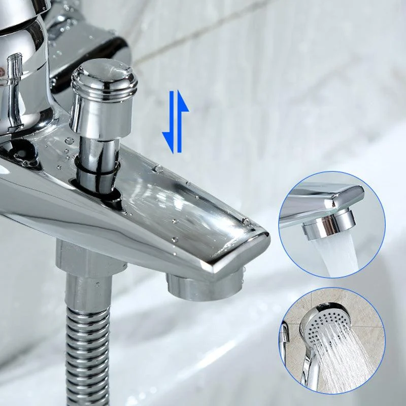 Modern Silver Tap Copper with 1-Handles 2-Hole Bathroom Tap -Bathlova