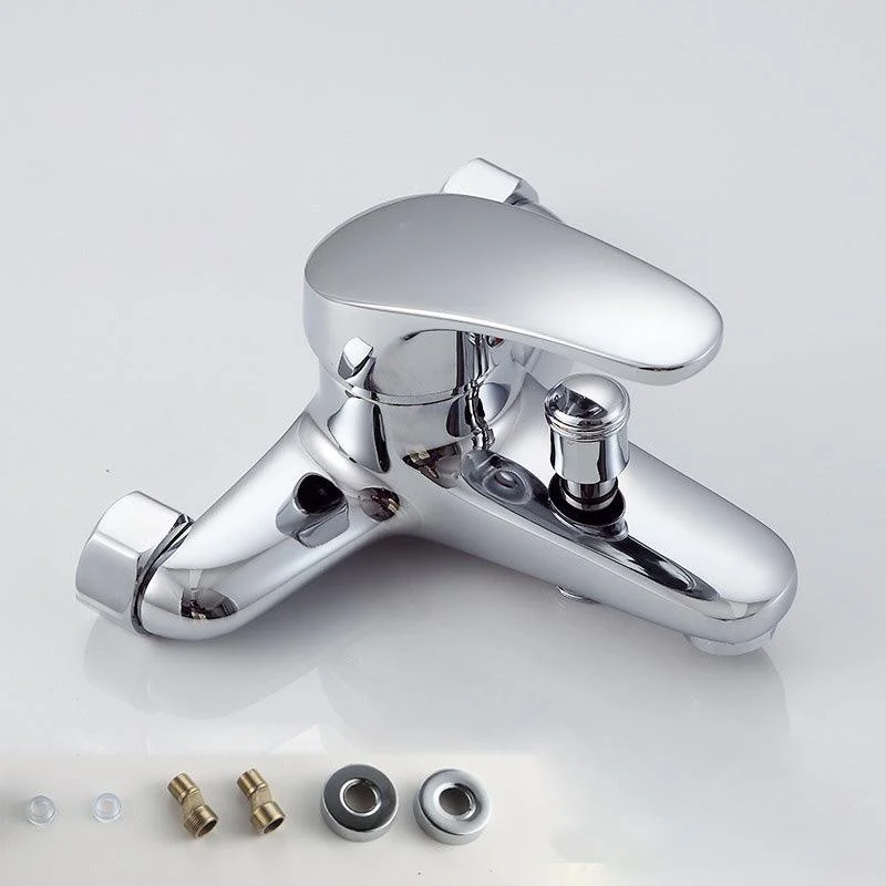 Modern Silver Tap Copper with 1-Handles 2-Hole Bathroom Tap -Bathlova