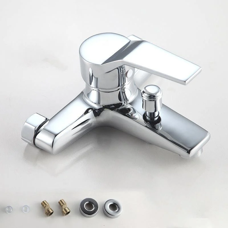 Modern Silver Tap Copper with 1-Handles 2-Hole Bathroom Tap -Bathlova