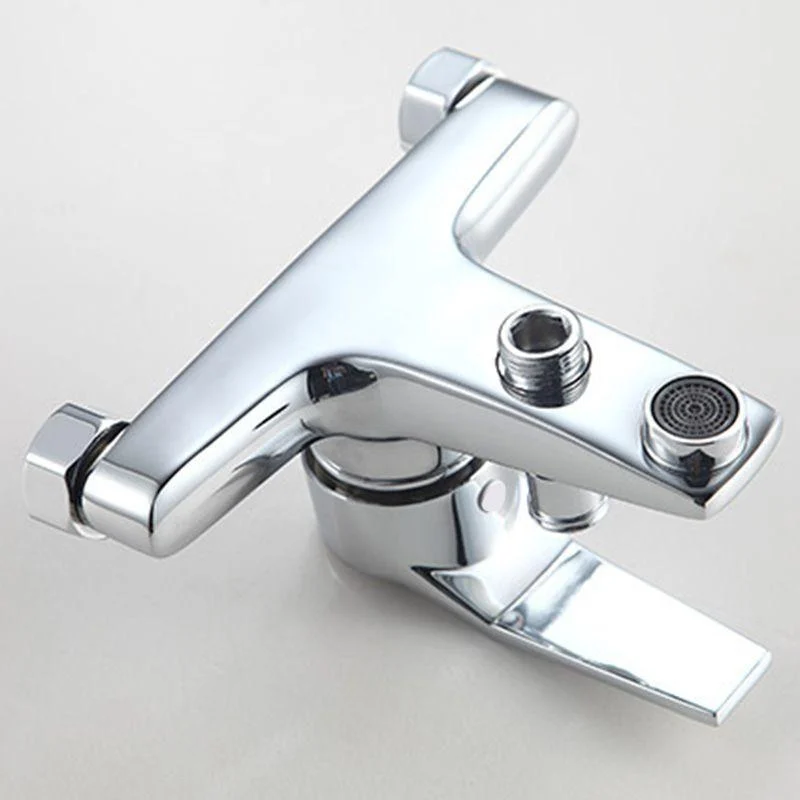 Modern Silver Tap Copper with 1-Handles 2-Hole Bathroom Tap -Bathlova