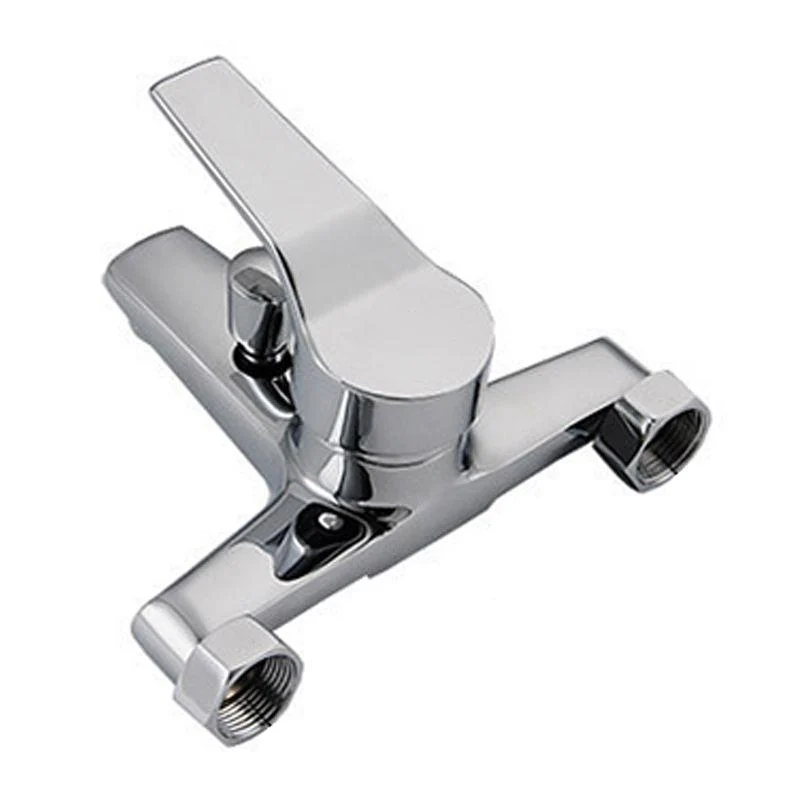 Modern Silver Tub Spout One Handle and Two Hole Brass Wall Mounted Tap -Bathlova