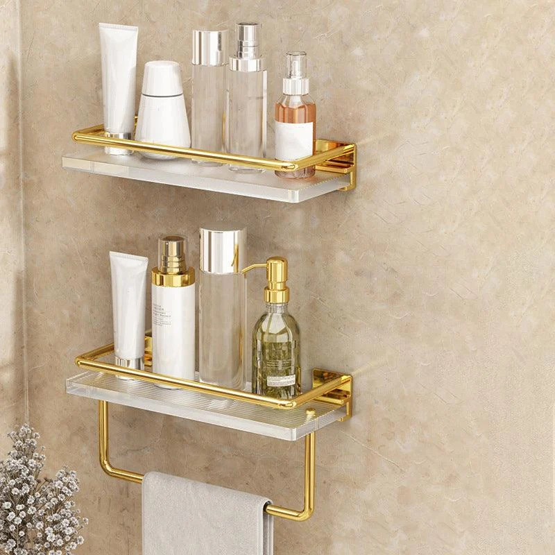 Modern Silver/Gold Bathroom Hardware Set Bath Shelf Bathroom Set -Bathlova