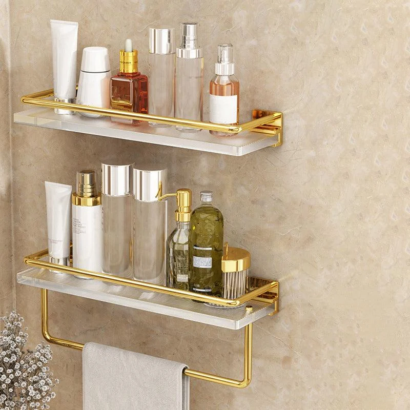 Modern Silver/Gold Bathroom Hardware Set Bath Shelf Bathroom Set -Bathlova