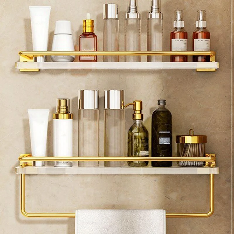 Modern Silver/Gold Bathroom Hardware Set Bath Shelf Bathroom Set -Bathlova