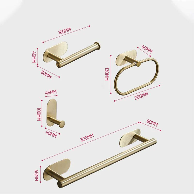 Modern Simple Metal Bathroom Accessory as Individual or as a Set in Gold -Bathlova