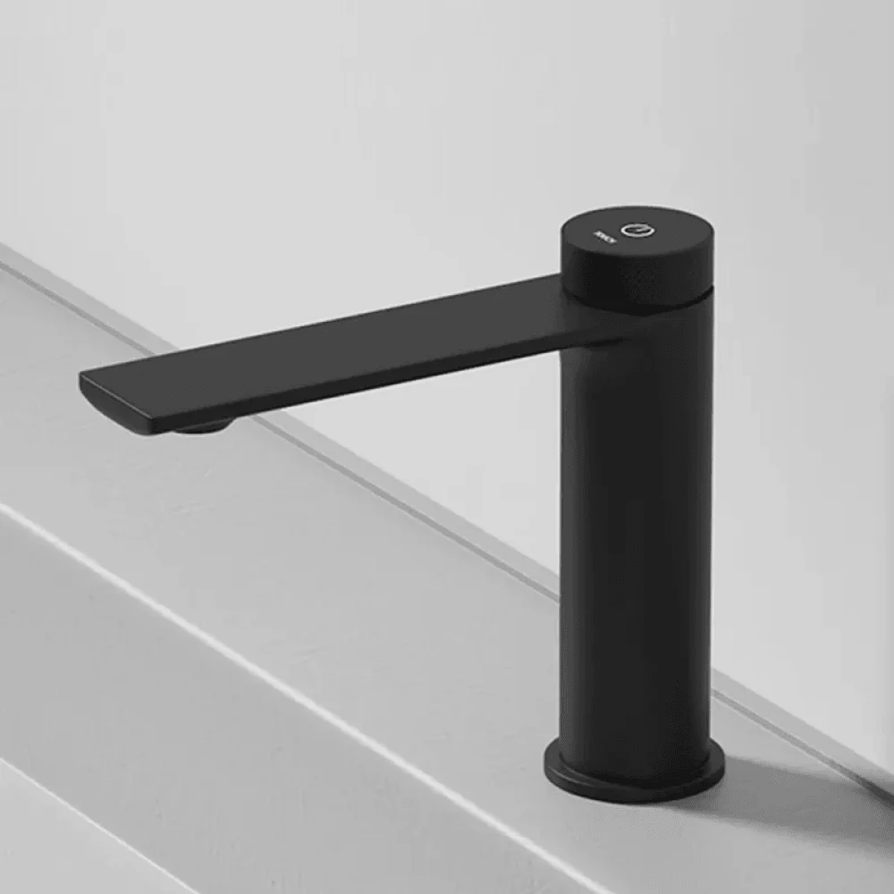 Modern Simple Single Hole Bathroom Tap in Matte Black -Bathlova