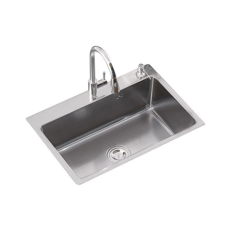 Modern Single Bowl Kitchen Sink Stainless Steel Kitchen Sink with Rectangle Shape -Bathlova