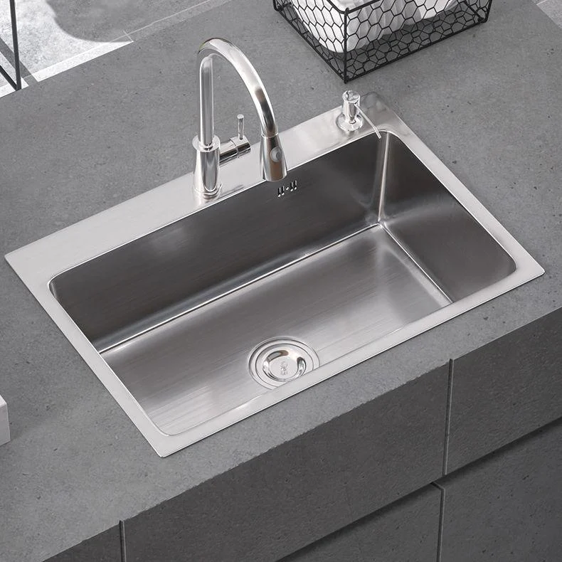 Modern Single Bowl Kitchen Sink Stainless Steel Kitchen Sink with Rectangle Shape -Bathlova