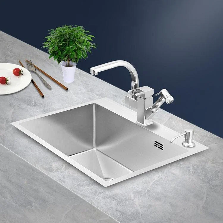 Modern Single Bowl Kitchen Sink Stainless Steel Kitchen Sink with Rectangle Shape -Bathlova