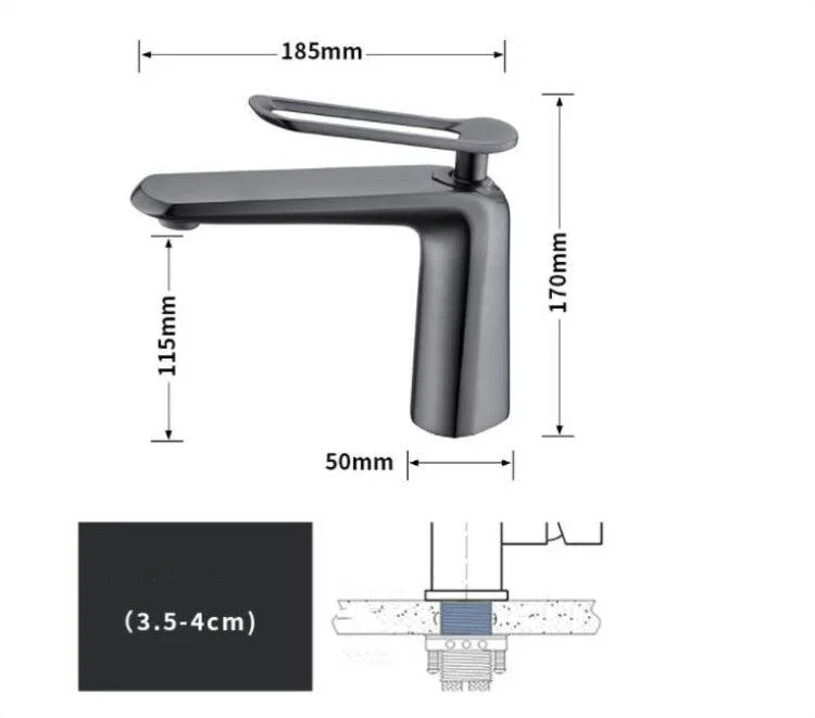 Modern Single Handle Bathroom Tap Cold and Hot Water Mixer -Bathlova