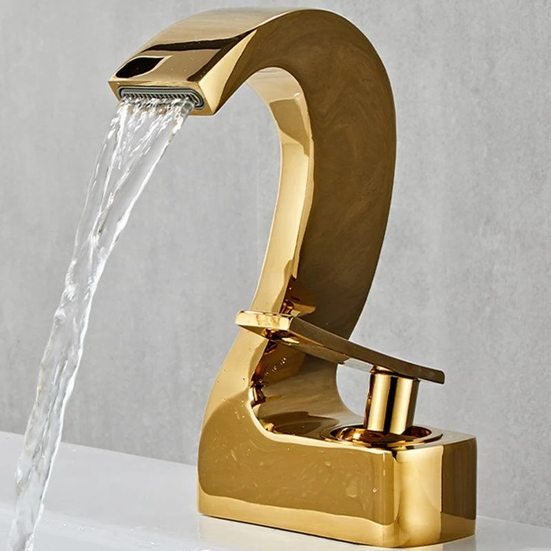 Modern Single Handle Sink Tap Bathroom Brass Centered Tap -Bathlova