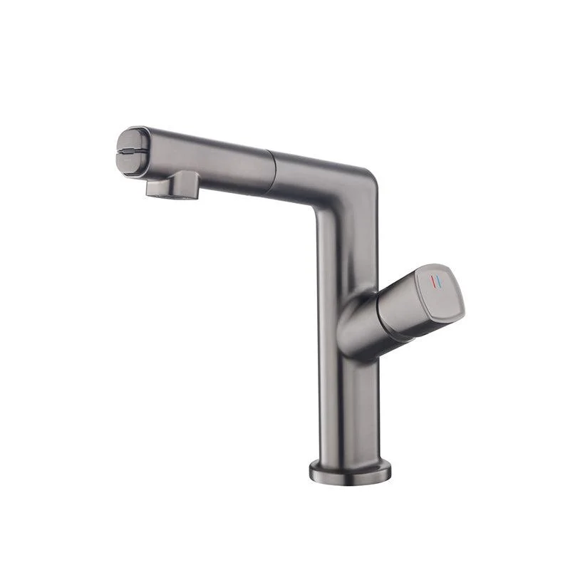 Modern Single Handle Sink Tap Brass Square Bathroom Tap -Bathlova