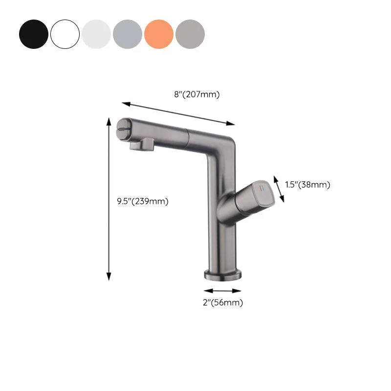 Modern Single Handle Sink Tap Brass Square Bathroom Tap -Bathlova