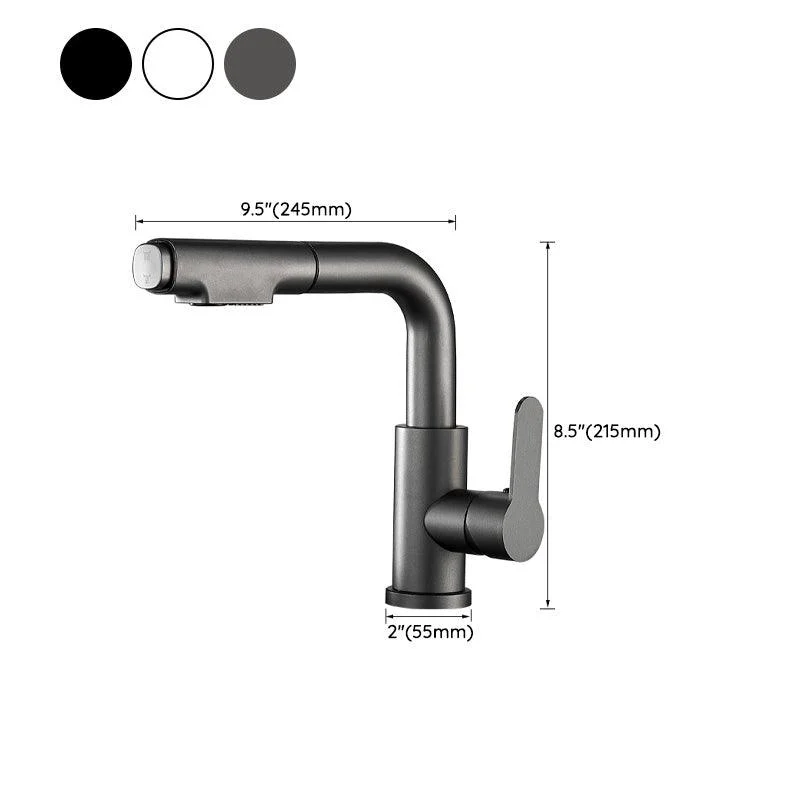 Modern Sink Tap Pull-out Lever Handle Brass Tap Bathroom -Bathlova