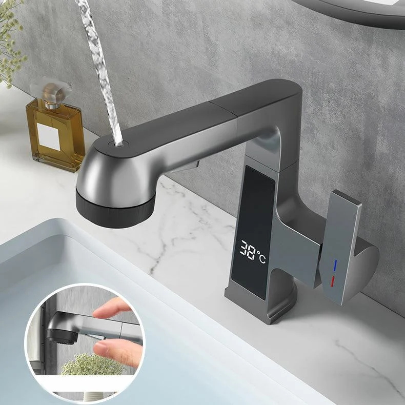 Modern Sink Tap Pull-out Lever Handle Brass Tap Bathroom -Bathlova