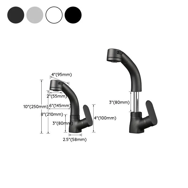 Modern Sink Tap Pull-out Lever Handle Brass Tap Bathroom -Bathlova