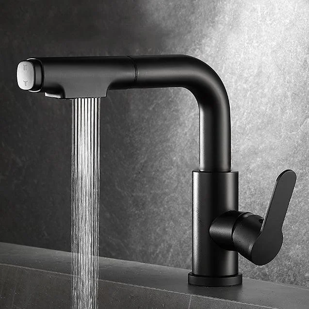 Modern Sink Tap Pull-out Lever Handle Brass Tap Bathroom -Bathlova