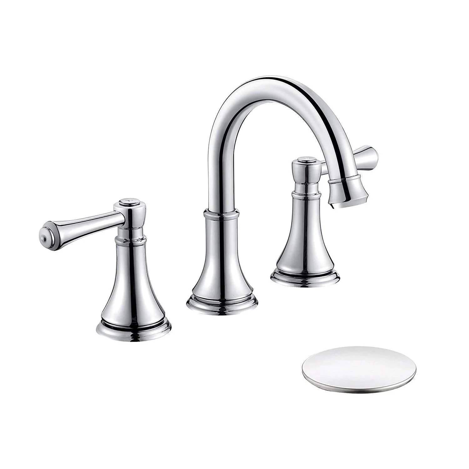 Modern Sink Tap Widespread Tap with 2 Handles and 3 Holes -Bathlova