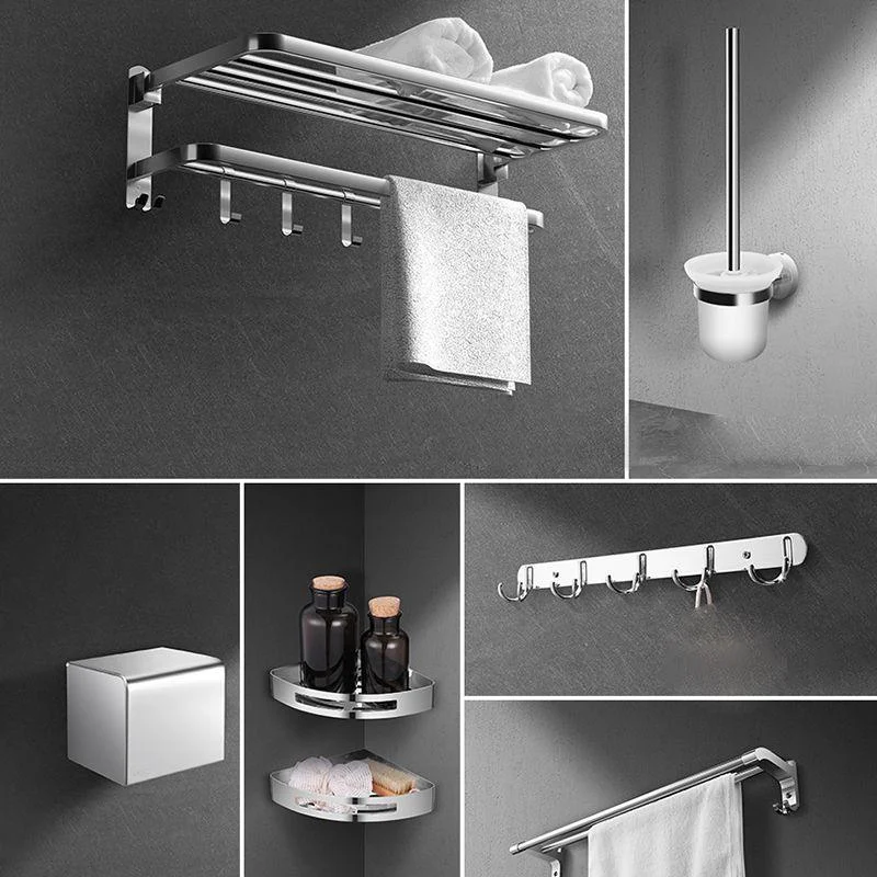 Modern Sliver Bath Hardware Set Metal Bathroom Accessory Kit -Bathlova