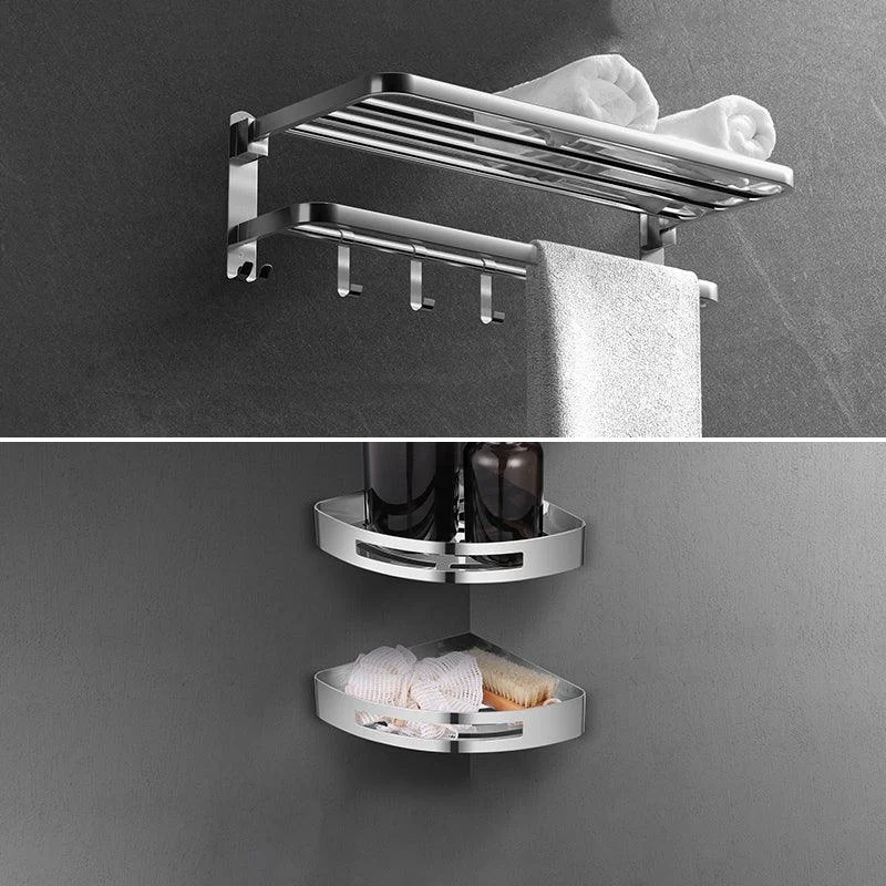 Modern Sliver Bath Hardware Set Metal Bathroom Accessory Kit -Bathlova