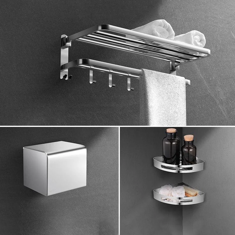 Modern Sliver Bath Hardware Set Metal Bathroom Accessory Kit -Bathlova