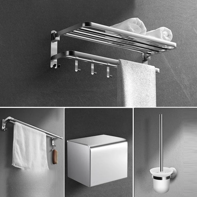 Modern Sliver Bath Hardware Set Metal Bathroom Accessory Kit -Bathlova