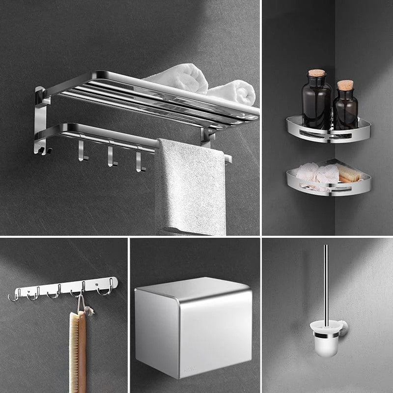 Modern Sliver Bath Hardware Set Metal Bathroom Accessory Kit -Bathlova